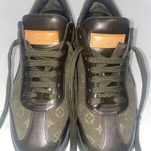 Louis Vuitton sneakers/ women's ."mossy" green and brown
